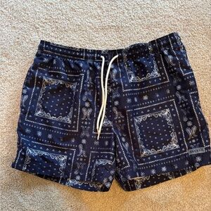 PACSUN BANDANA BATHING SUIT.  Navy/ white.  Size L.  New, no tags.